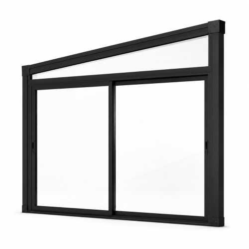 2-delt sideinnglassing med to glassfelt i aluminiumsrammer